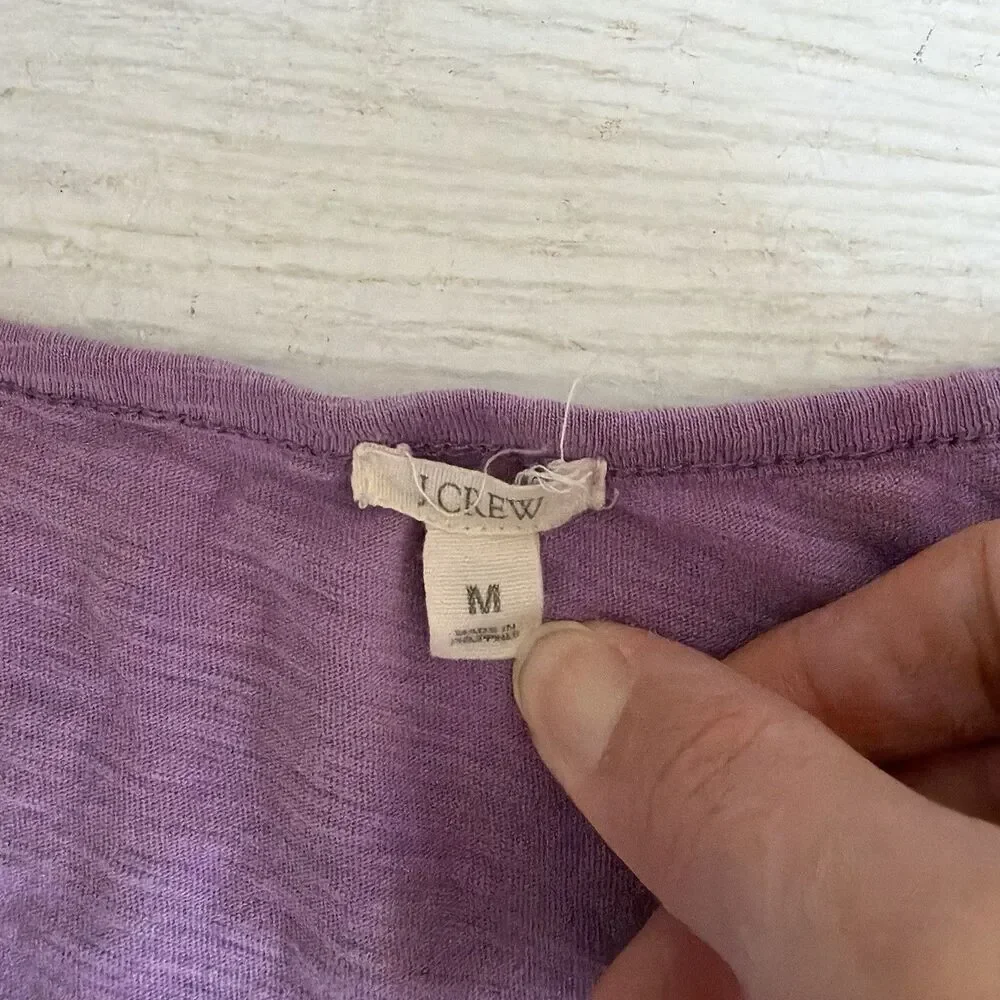 J Crew Womens Purple Sleeveless Dress Size Medium Scoop Neck Cotton Casual
